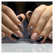 Künstliche Nägel 24er kurz quadratisch schwarz Leopardenmust 1 St