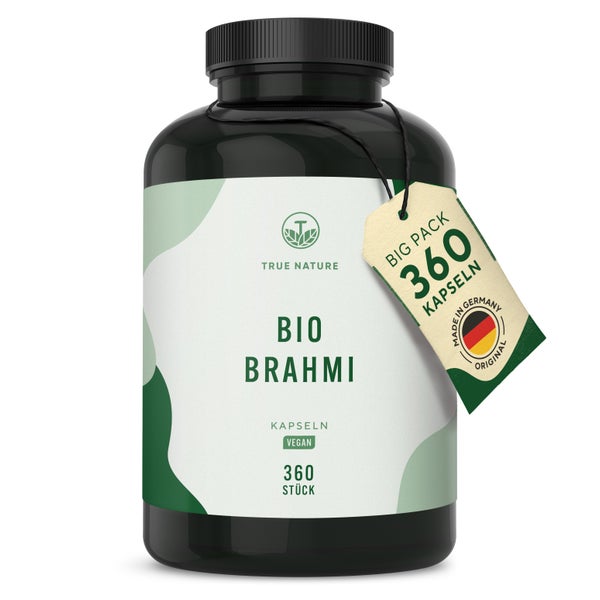 Bio Brahmi Kapseln - Gedächtniskraut mit Bacosiden - Vegan 360 St