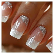 24x Silber Glitter Nägel Aufkleben Kurz Eckig Kunstnägel Mit 1 St