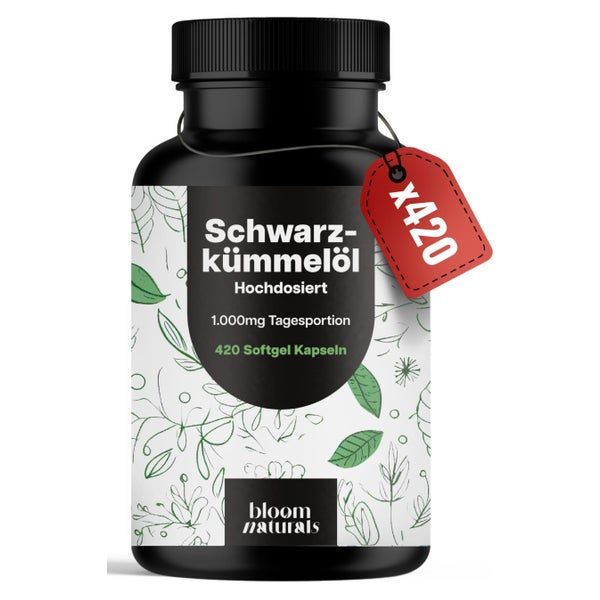 Schwarzkümmelöl - 420 Softgel Kapseln - Bloom Naturals 420 St