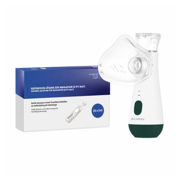 IEA Green Inhalationsgerät und Kochsalzlösung (20x5ml) 2 St