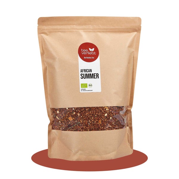teeverliebt - African Summer Bio loser Rooibostee Großpackung I Fruchtig-exotisch mit Hibiskusnote | 1kg 1000 g
