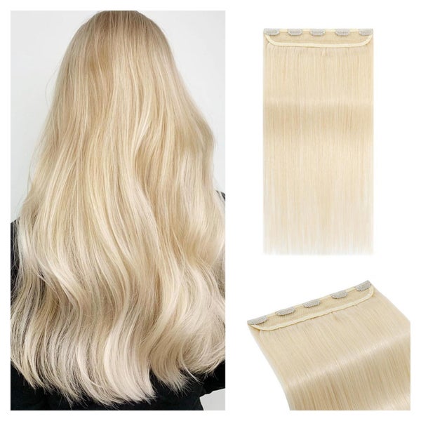 Haarverlängerung Clip In Echthaar One Piece 5 60 Platinblond 1 St