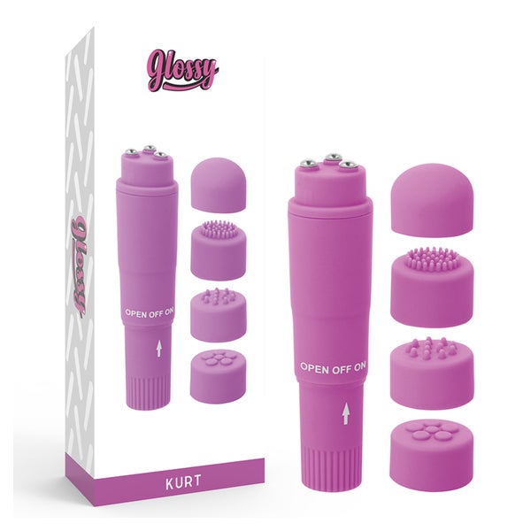 GLOSSY - Mini-Massagevibrator mit Aufsätzen 1 St