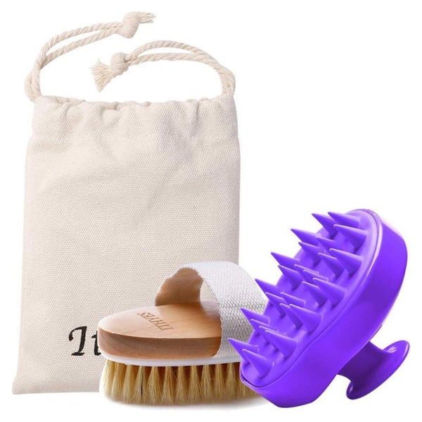 Shampoo Bürsten Set Haarbürsten Silikon Kopfhaut Massage tro 1 St