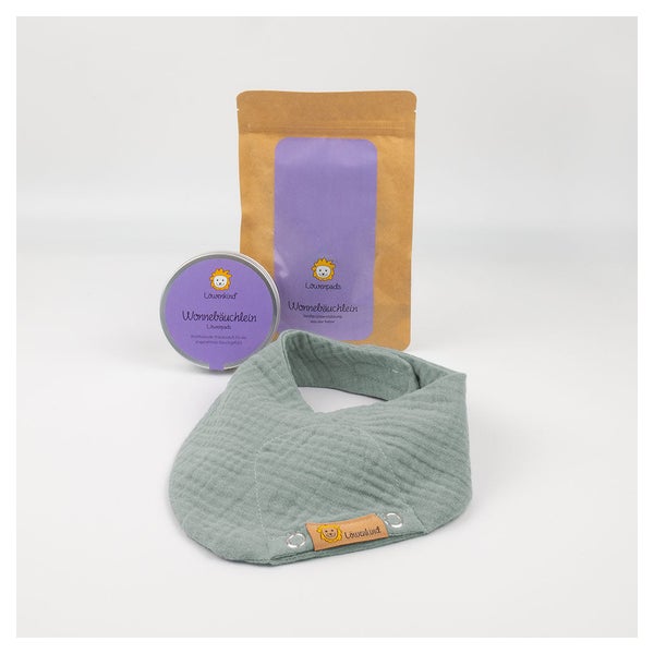 Wonnebäuchlein-Set "Pistazie" |Kräuterpads & Halstuch 15 St