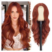 Long Wavy Auburn Copper Synthetic Hair Replacement Wig 1 St