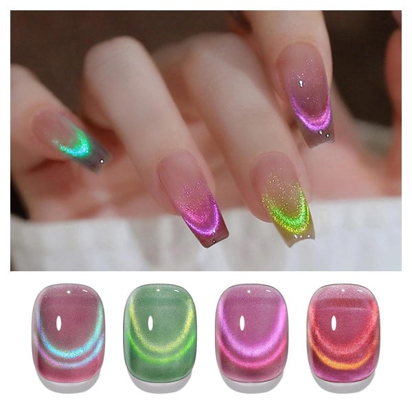 Nagellack Magnetisch CatEye Gel Grün Rosa Violett Firefly Au 1 St