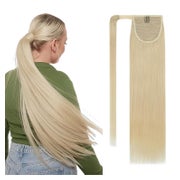 S-noilite Echthaar Ponytail Extensions 45cm 90g Glatt #613 Hellblond