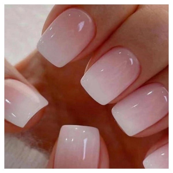 Kunstnägel 24 Stück Kurz Eckig Gradient French 2pink&amp;gra 1 St