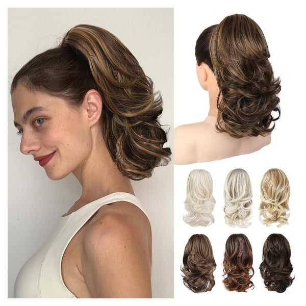 Pferdeschwanz Haarteil Ponytail 36 Dunkelbraun mit Highlight 1 St