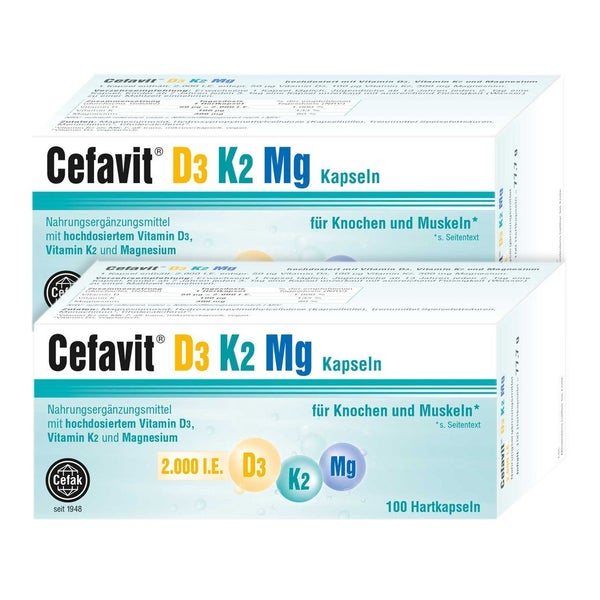 Doppelpack Cefavit D3 K2 Mg 2X100 St