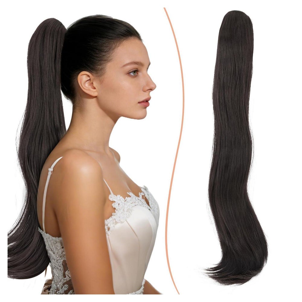 Pferdeschwanz Haarteil Clip Ponytail 50cm 2# Naturschwarz 1 St
