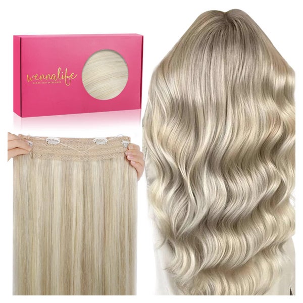 Haarverlängerung 35cm-75g #17A 60A Aschblond Highlights Plat 1 St