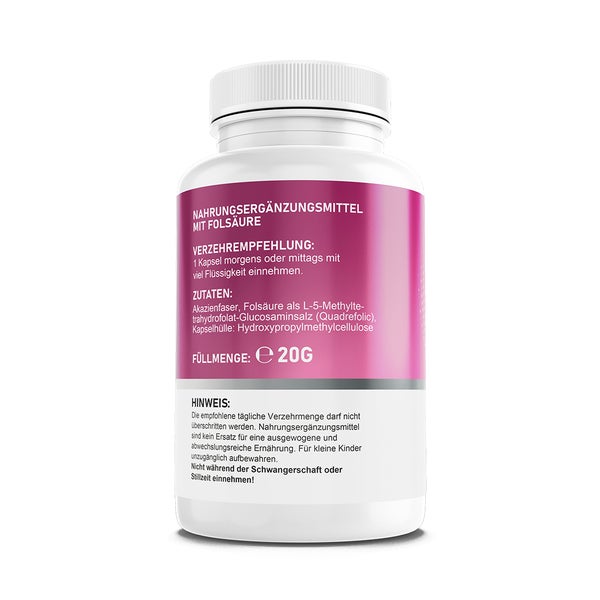 Saint Nutrition Methylfolat - Folsäure Kapseln 20 g