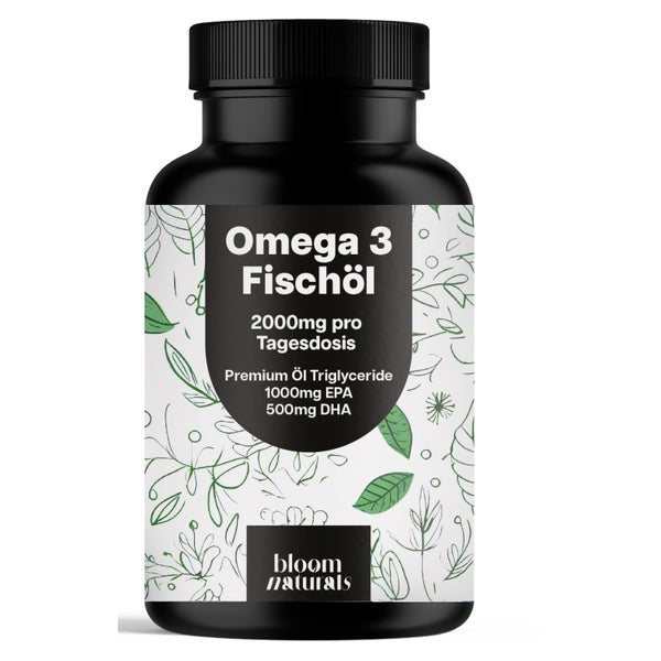 Omega 3 2000 mg - 300 Kapseln - Bloom Naturals 300 St