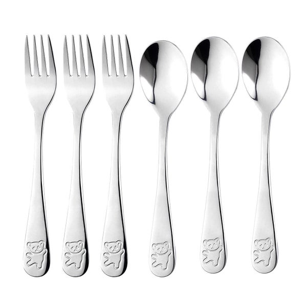 Edelstahl Kinderbesteck Set mit Gravur 6 Teile 1 St