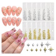 Nageldeko Charms 400 Stück Sterne Gold Silber für Nageldesig 1 St