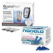 Produktabbildung: GlucoFast DUO BZ Teststreifen 50 Stück + 100 Lanzetten 50 St