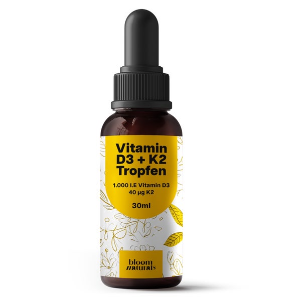 Vitamin D3 K2 Tropfen 1.000 IE/40 µg - Bloom Naturals 30 ml