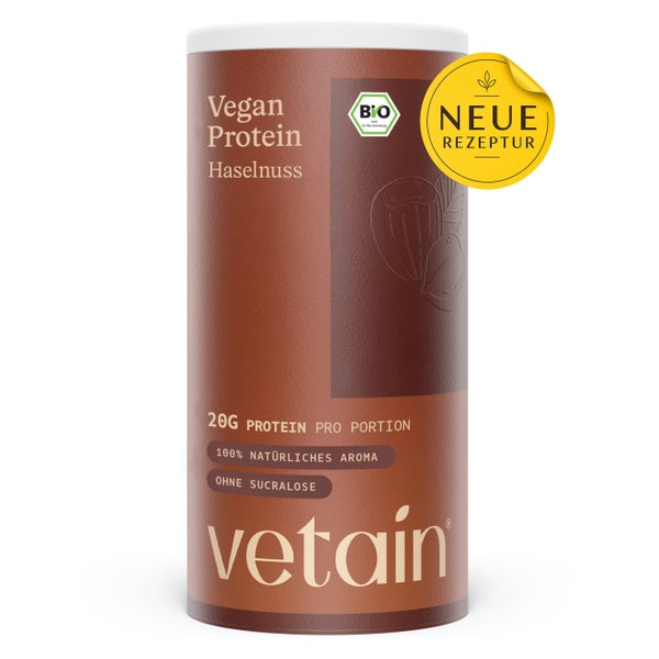 VETAIN Proteinpulver Vegan - Haselnuss - 20g Eiweiß 540 g