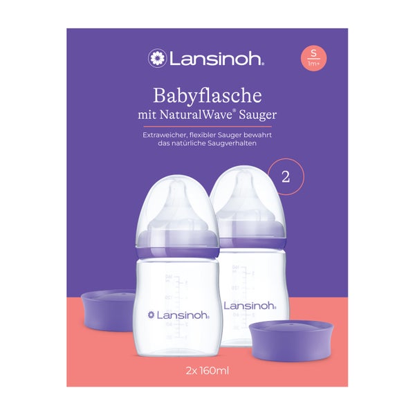 Lansinoh Babyflaschen&naturalwave Sauger S 2x160ml 2 St