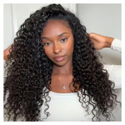 Perücke Echthaar Curly Water Wave 200 55 cm Half Wig Natural 1 St