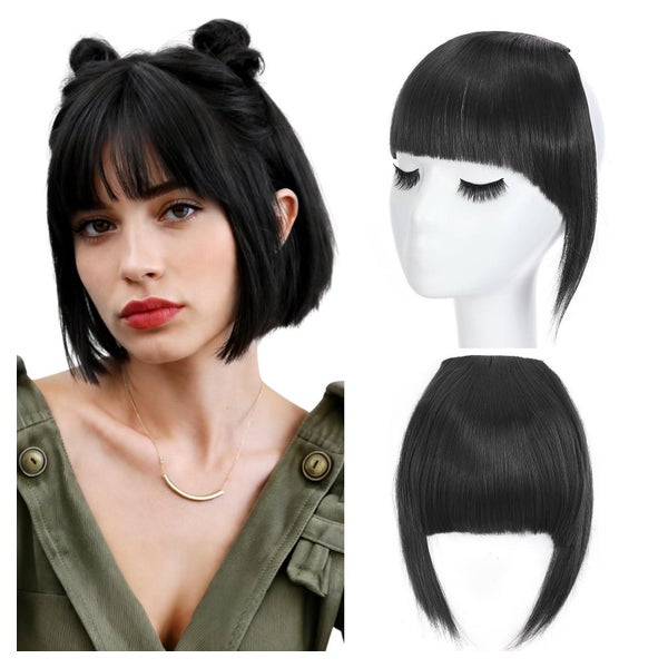 S-noilite Clip-in-Pony Synthetischer Französischer Pony mit Haarclip