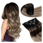 Clip in Extensions Echthaar Ombre Schwarz 45cm 45cm-105g 4.6 1 St