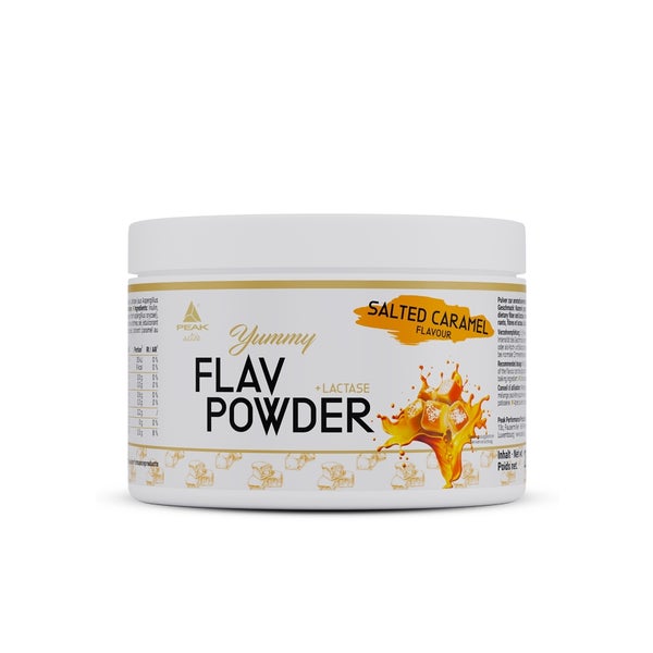 PEAK Yummy Flav Powder -250g - Geschmack Salted Caramel I 50 Portionen I Geschmackspulver I wenig Kalorien I Inulin I Ballaststoffe I mit Laktase I zum Kochen I Backen I vegan I low sugar 250 g