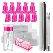 Nagellackentferner Set Clips Kappen Wattepads Nagelfeile Pol 1 St