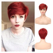 Perücke Kurzhaar Pixie Cut Damen Synthetik Rot 1 St