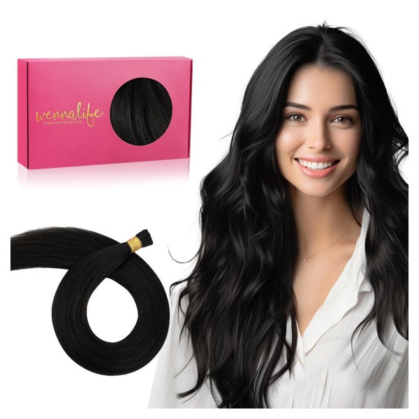 Extensions Echthaar I Tip 35cm-100s 3-I Tip#1B Natürliches S 1 St