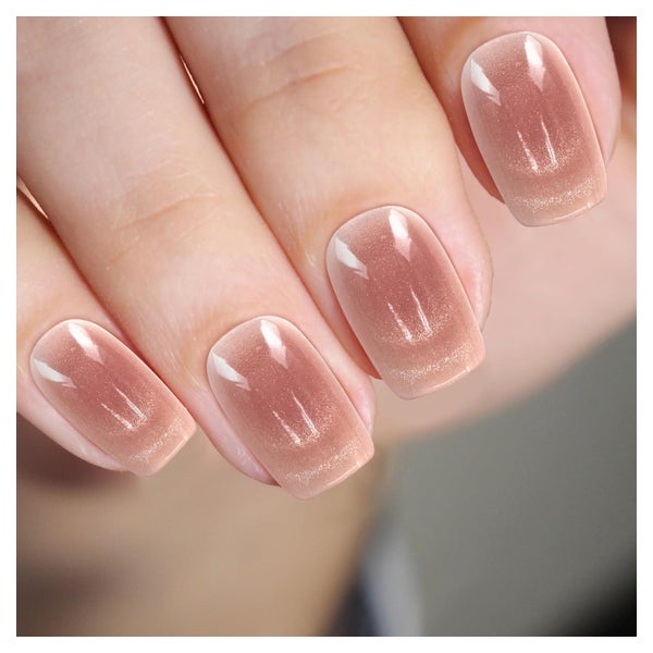 Press On Nails Kurz Eckig Cat Eye Jelly Gel 30 Stück Nacktro 1 St