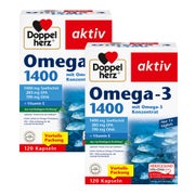 Produktabbildung: Doppelpack Doppelherz Omega-3 1.400 2X120 St
