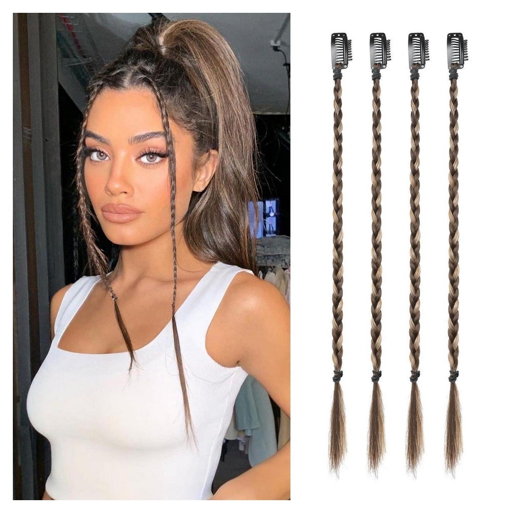 Haarverlängerung Clip in Extensions 35 CM Dunkelbraun mit Di 1 St