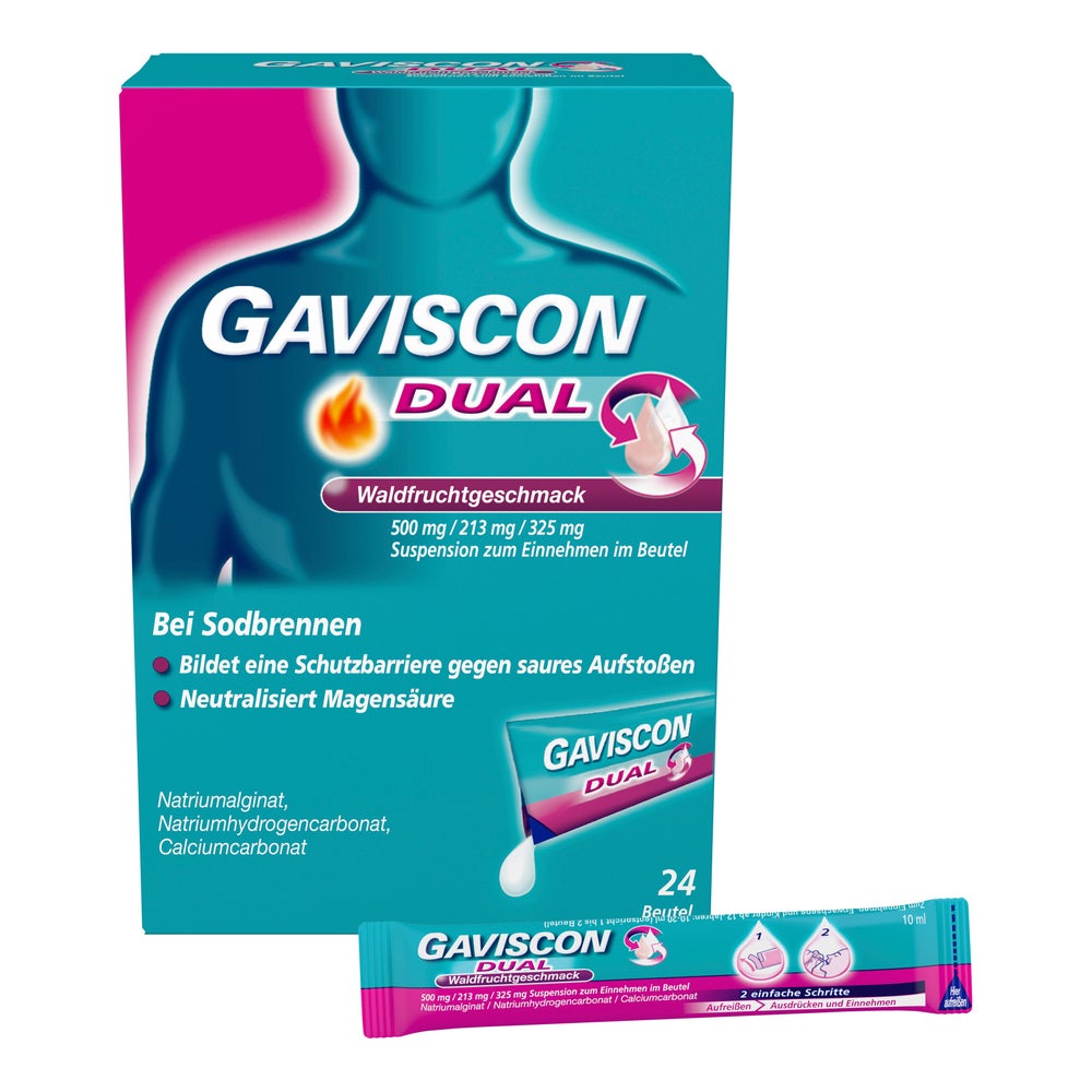 Gaviscon Dual Waldfrucht 500mg/213mg/325 mg 24X10 ml