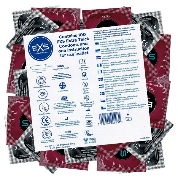 «Extra Thick» - 100 transparente Kondome 0,082mm Wandstärke (100 Kondome) 100 St