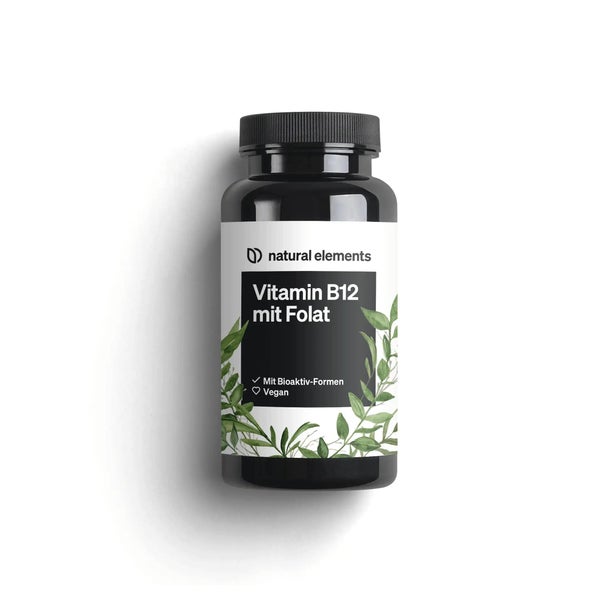 Vitamin B12 – 180 vegane Tabletten für 6 Monate – 500µg Vit B12 und 200µg Folsäure pro Tagesdosis – hochdosiert, ohne unnötige Zusätze – in Deutschland produziert & laborgeprüft 180 St