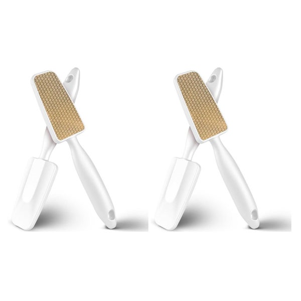LOPHE Nano Glas Hornhautfeile mit Langgriff, Professionelle Pediküre, Weiß (2