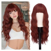 Perücke Damen Synthetik Gewellt Pony 65cm Kupferrot 1 St
