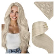 Clip in Extensions Echthaar Platinblond Doppelt 35cm-5PCS 2. 1 St