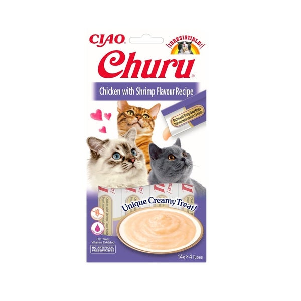 INABA Churu Cat Püree Huhn & Garnelen 4 x 14g 0,06 kg