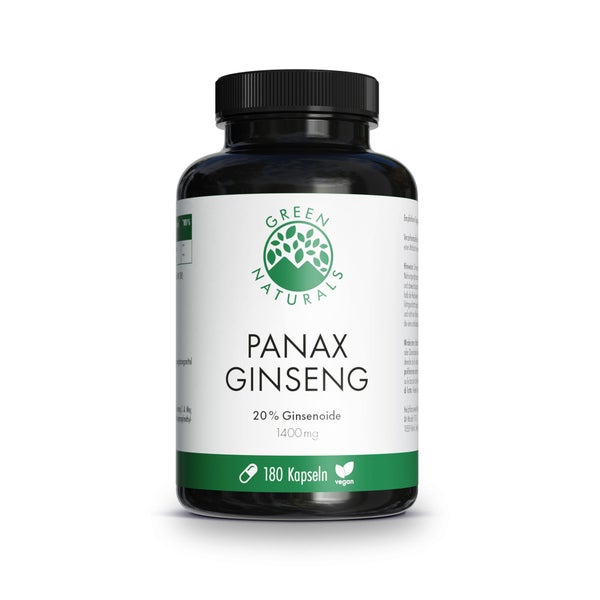 GREEN NATURALS Panax Ginseng hochdosiert vegan 180 St