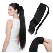 Haarverlängerung Echthaar Ponytail Klett Zopf 45 cm-90g 01 S 1 St