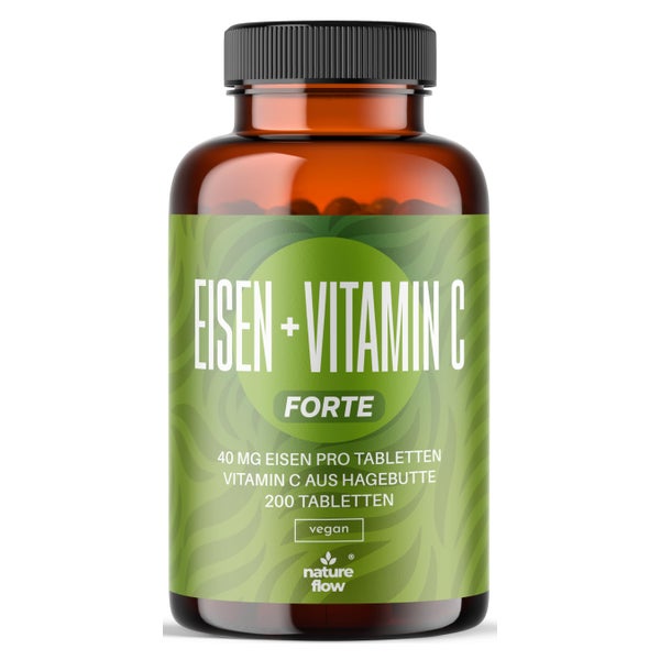 Eisentabletten mit Vitamin C - 200 Tabletten - Nature Flow 200 St