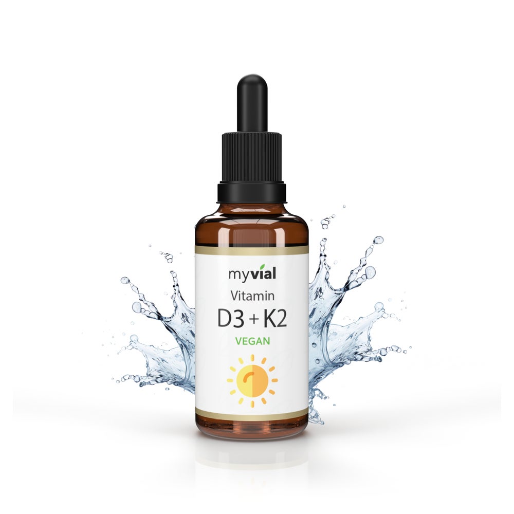 myvial® Vitamin D3 + K2 Tropfen 50ml - Premium: 99,7% + All-Trans (K2VITAL® von Kappa) 50 ml