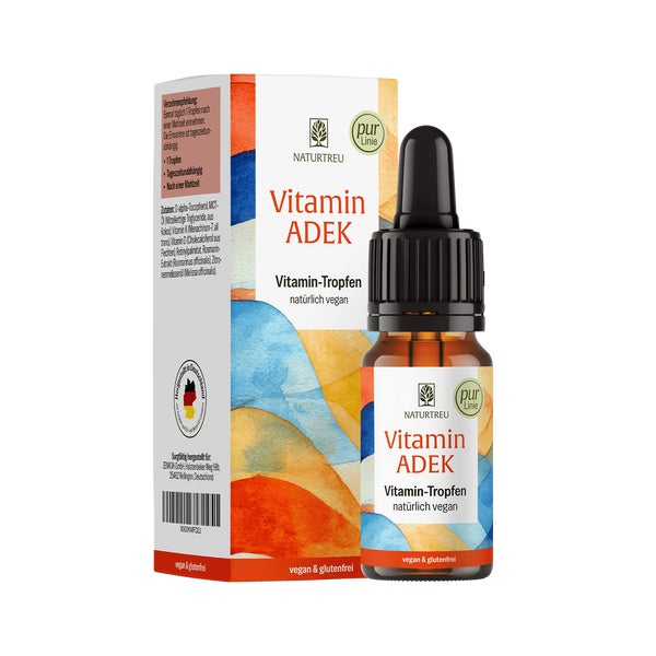 Vitamin A D E K fettlöslich in MCT-Öl 333 vegane Tropfen Vitamin ADEK NATURTREU® 10 ml