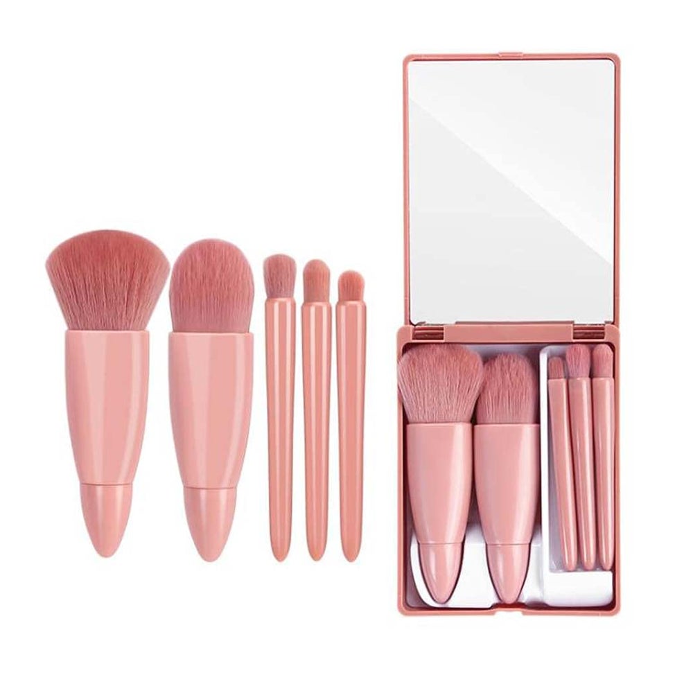 Technique PRO 5-teiliges Reise-Makeup-Pinselset mit Spiegel 1 St