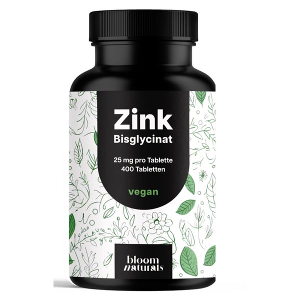 Zink 25 mg - 400 Tabletten - Bloom Naturals 400 St